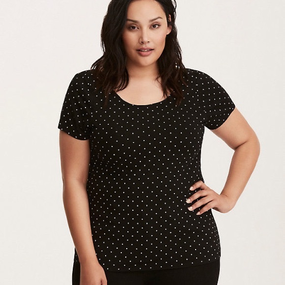 TORRID polka dot lace back t-shirt, 2X.